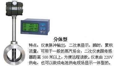 涡街式流量计分体型产品特点图