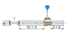 不锈钢涡街流量计直管段安装要求示意图六
